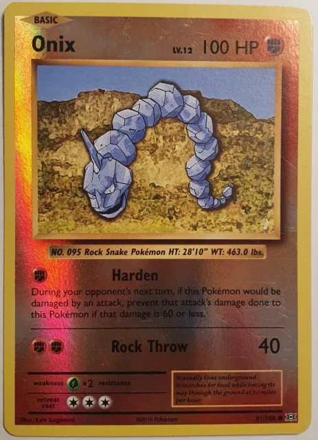 Pokemon Card TCG Trading Card Game XY Evolution #61/108 Onix English