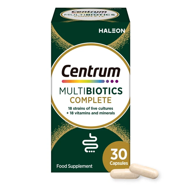 Vit Cap Italian CENTRUM MULTIBIOTICS COMPLETE Multivitamin with Live Cultures 30 Caps £ ...