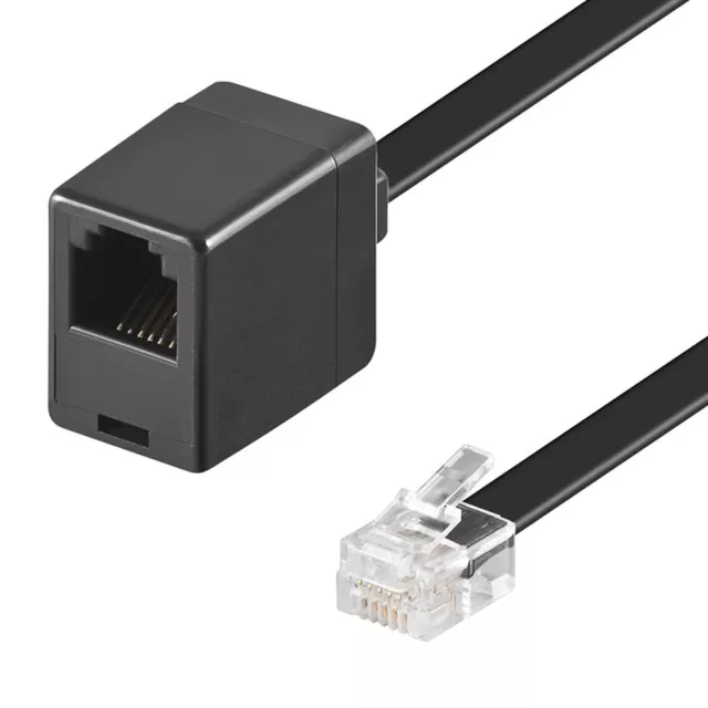 15m Telefon Kabel Verlängerung 2x RJ12 6P6C Stecker > Buchse Kupllung 6polig 1:1