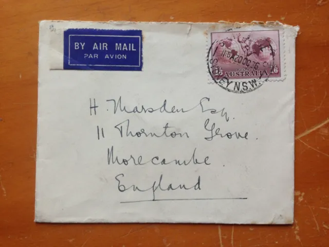 1936 Australia 1'6 Hermes Airmail Stamp Sydney Nsw Cancel