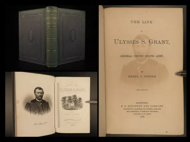 1868 Ulysses S Grant 1ed Life American President Civil War Military Army Deming