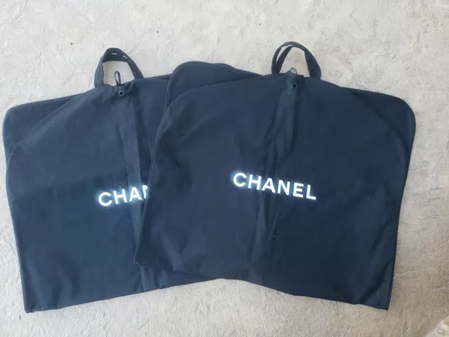 2 Chanel Black Extra Large Suit/Coat Travel Carrier /Garment Bag Case Cover