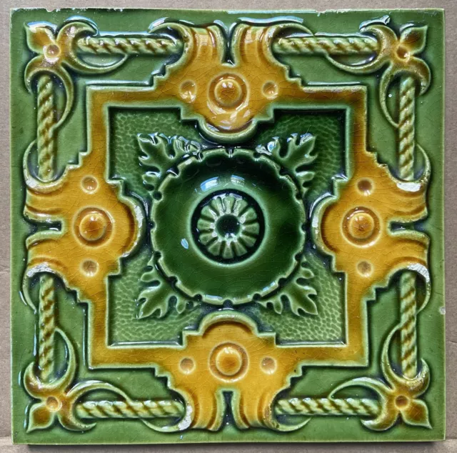 Antique Helman Belgium - Majolica Tiles  C1900