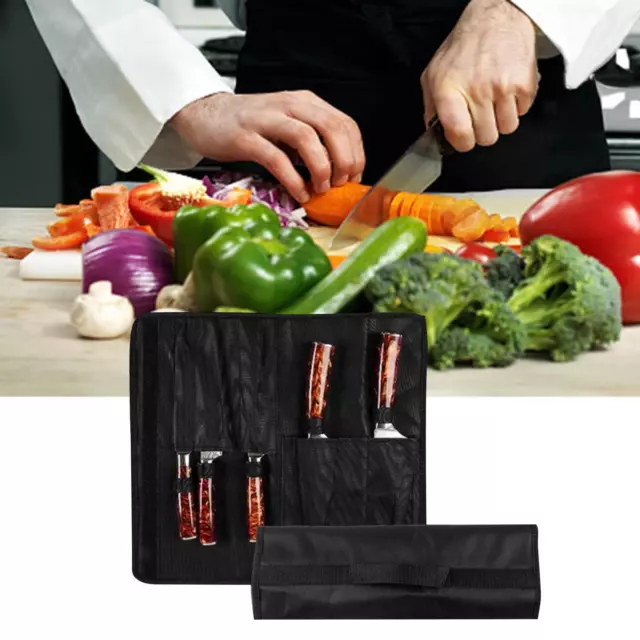 Chef Roll Bag alta capacidad negro impermeable para camping viajes en