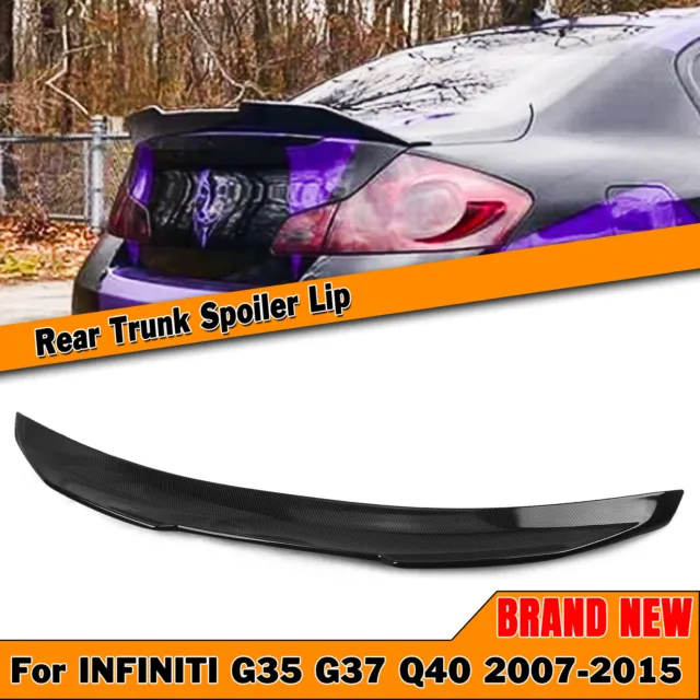 Rear Trunk Spoiler Lip For Infiniti G37 4 Door Sedan 2007-15 Carbon Look G25 Q40