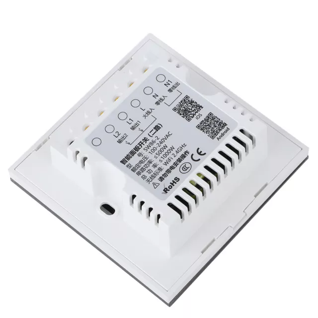 High Power Wifi Smart Sensor Switch Controller Glass Panel 100-240V(2 Gangs) SD