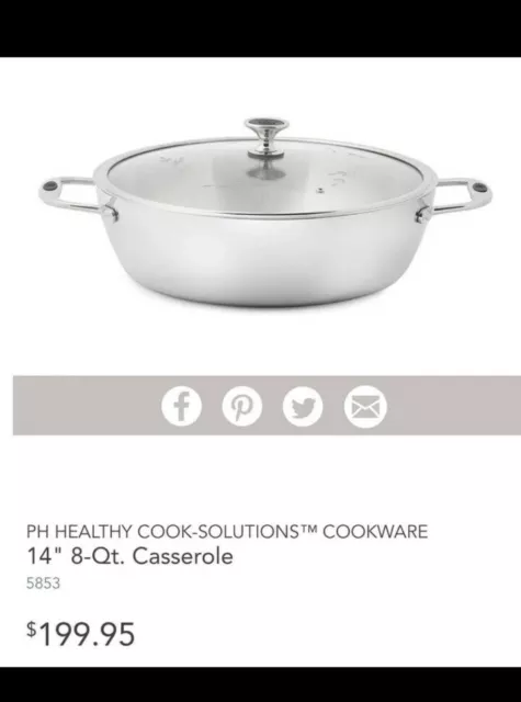 Princess House HEALTHY COOK-SOLUTIONS COOKWARE 12 8-Qt. Dutch Oven (5823)  New!