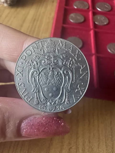 Moneta Citta' Del Vaticano Pio Xi 2 Lire 1936 Sq