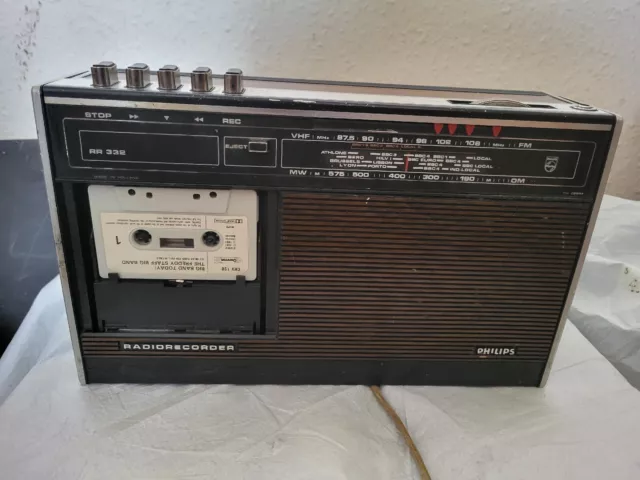 Vintage Philips cassette recorder working