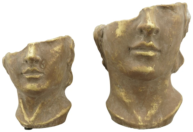 Pflanzkopf Übertopf bronze Beton Handarbeit Shabby, 2 Größen
