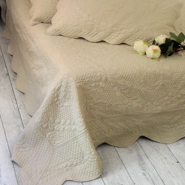 Couvre Lit Boutis Matelassé , Courtepointe Boutis , Jeté de Lit Shabby Chic et R