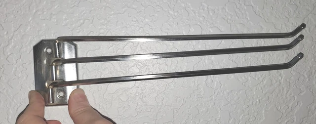 Juego de barras de toalla acanaladas de 3 brazos vintage Autoyre Fairfield MCM cromo EE. UU.