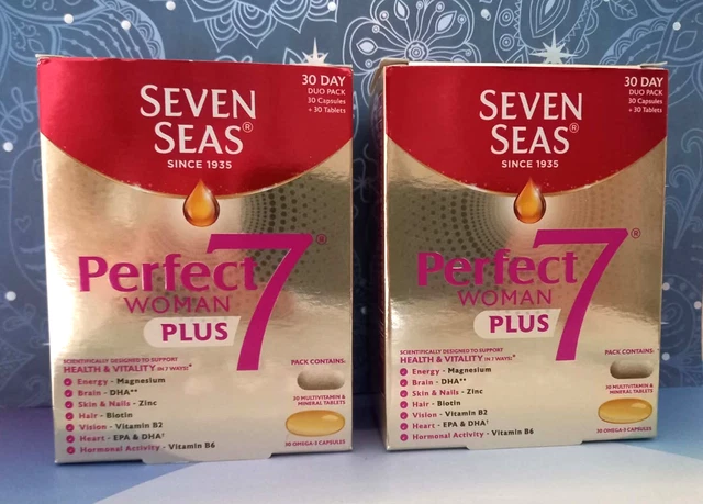 2X SEVEN SEAS Perfect7 Woman Plus Health & Vitality Duo Packs 60 Caps ...