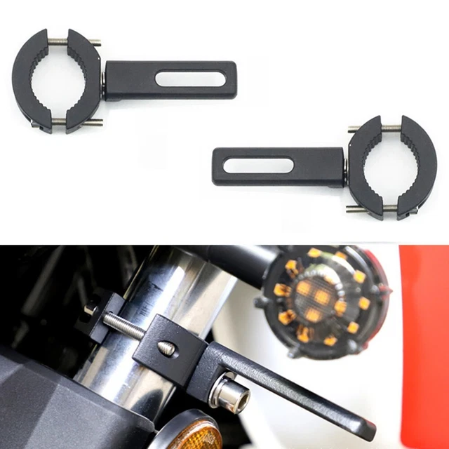 Staffa Porta Faro Per Moto Regolabile In Alluminio CNC - Morsetti A Forcella 41-51 Mm - Universale Per Cruiser, Cafe Racer E Streetfighter - Colore Nero - 4