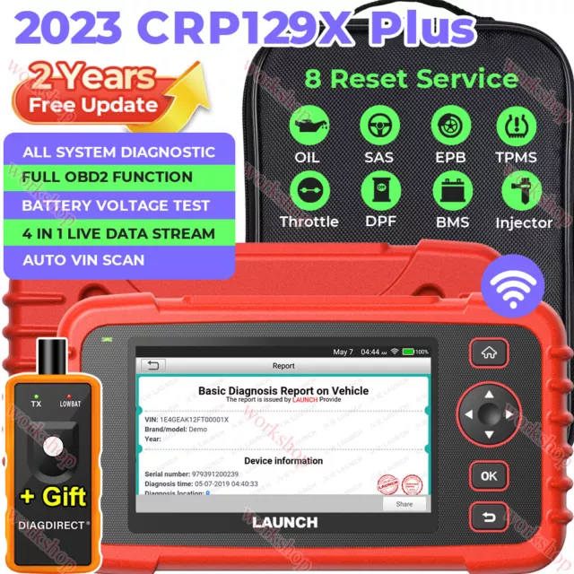 2024 LAUNCH CRP129X PLUS ALL System Diagnostic Scanner Tool TPMS ABS SRS BMS SAS