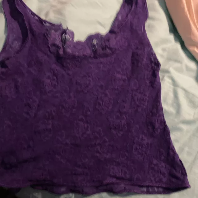 PURPLE LACE CAMISOLE TOP Women’s Small To Medium 26 Inches Reduced