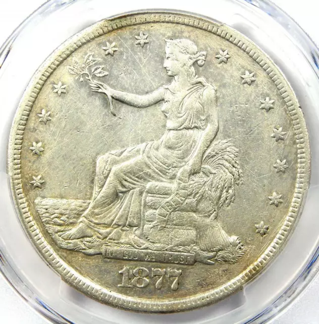 1877-S Trade Silver Dollar T$1 - Certified PCGS AU Details - Rare Coin!