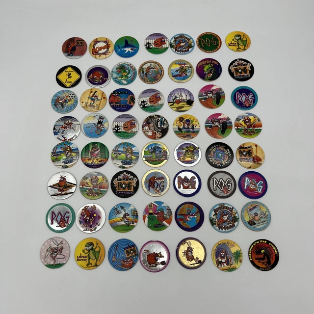VINTAGE lot de 56 POG  ancien série n°1 Pogs
