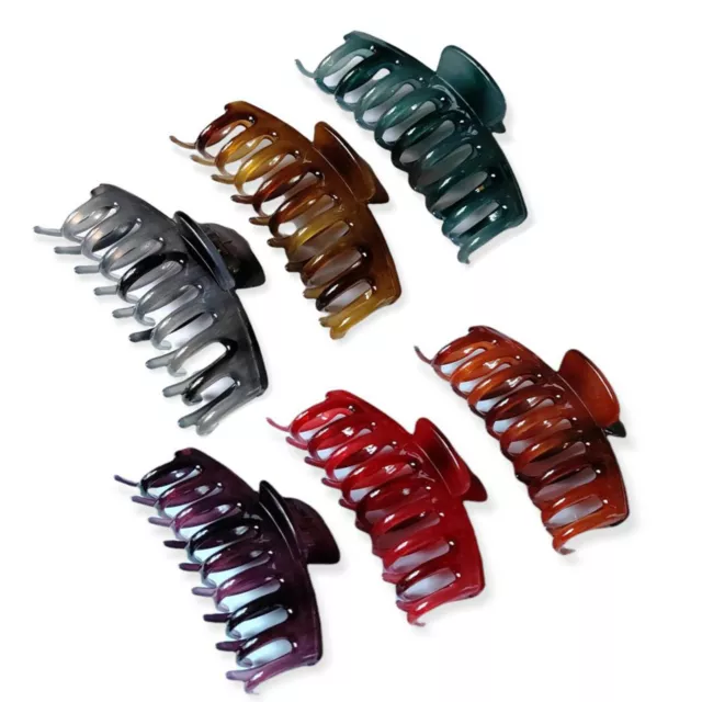 6 Pcs Set Women Girls Large Hair Claw Clips Clamps Coloured Claws Clamp 11cm