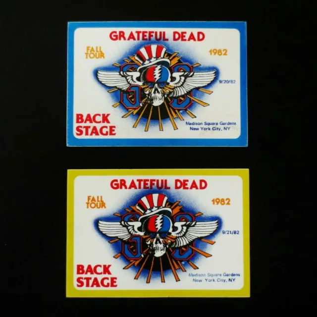 Grateful Dead Backstage Pass MSG New York NY 1982 9/20/82 9/21/82 Rick Griffin