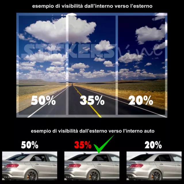 Pellicola Oscurante Vetri Auto APA ® 35% VLT MEDIA omologata oscuramento 76x300 2