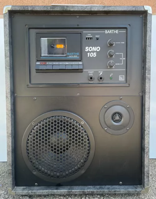 Sono mobile à cassettes  BARTHE 105 avec notice et micro karaoké.