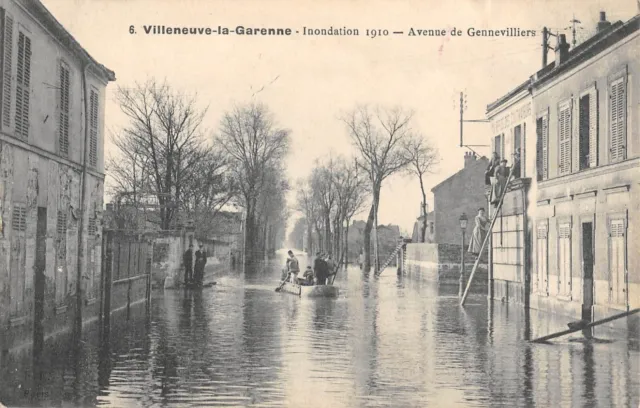 Cpa 92 Villeneuve La Garenne / Inondations 1910 / Avenue De Gennevilliers