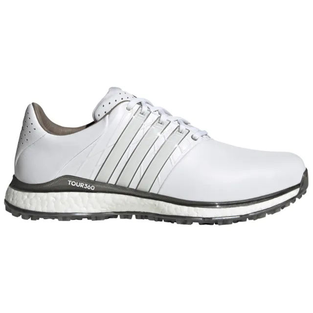 adidas Mens Tour360 XT-SL 2.0 Spikeless Waterproof Golf Shoes White Leather