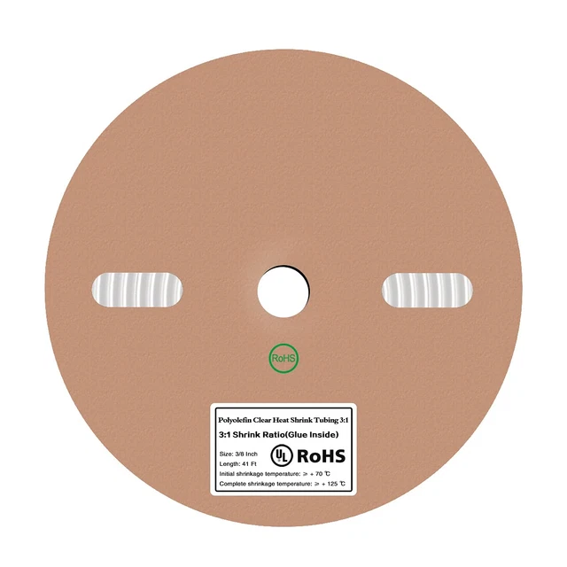 41 Feet 3/8" Clear Heat Shrink Tubing Roll 3:1,No Wrinkle Electrical Shrink Tube