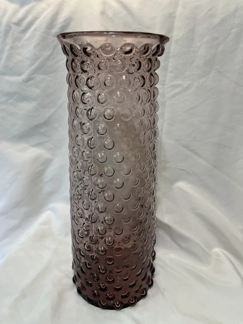 Vintage Hobnail Large Glass Cranberry Hobnail Vase 13" Tall 5" Wide
