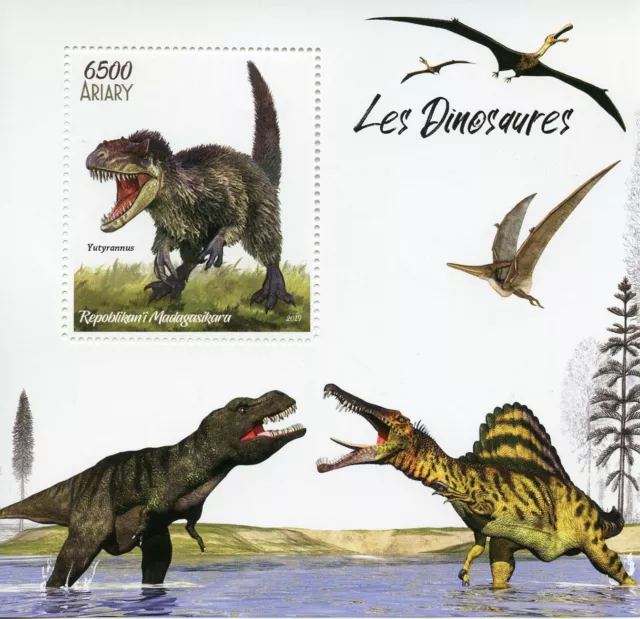 Madagascar Dinosaurs Stamps 2019 MNH Prehistoric Animals Yutyrannus 1v S/S