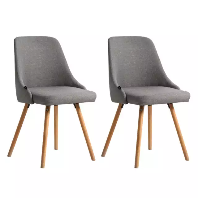 Artiss Set of 2 Replica Dining Chairs Beech Wooden Timber Chair Kitchen Fabric G