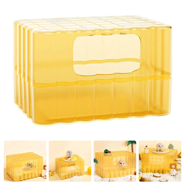 Jaula transparente hámster bañera chinchilla bañera recipiente de baño doméstico