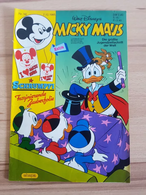 Micky Maus Comicheft Nr. 50 / 1985  mit Beilage Schrumpfi