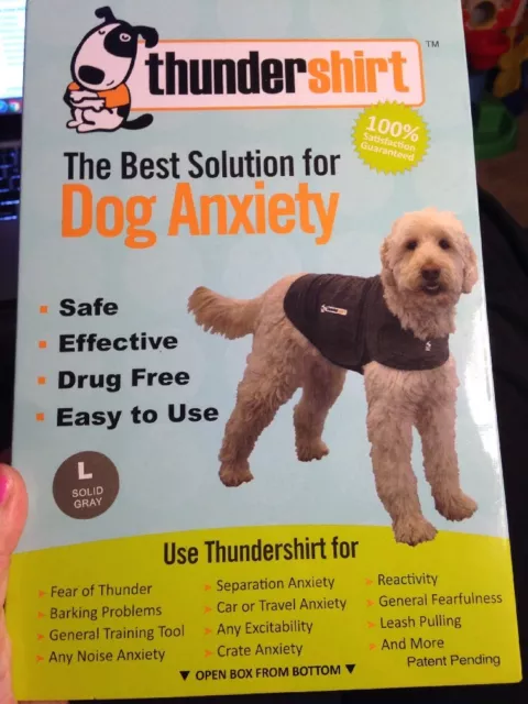 THUNDER SHIRT for DOG ANXIETY LARGE SOLID GRAY NEW