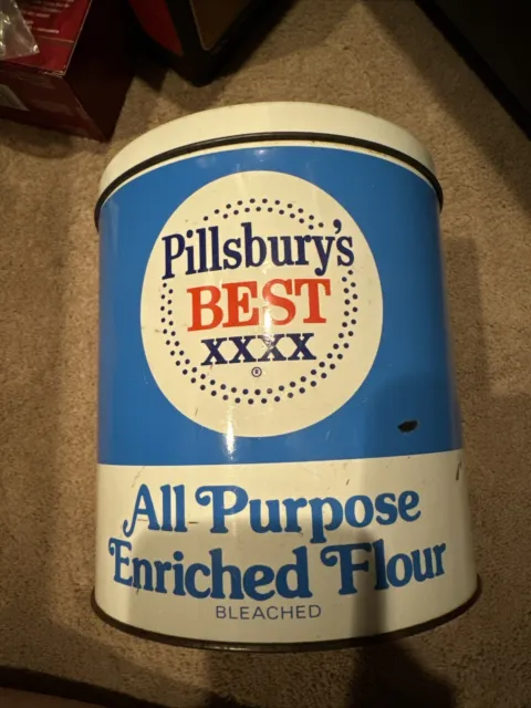 Vintage Pillsbury's Best Xxxx All Purpose Flour Tin Canister Jl Clark