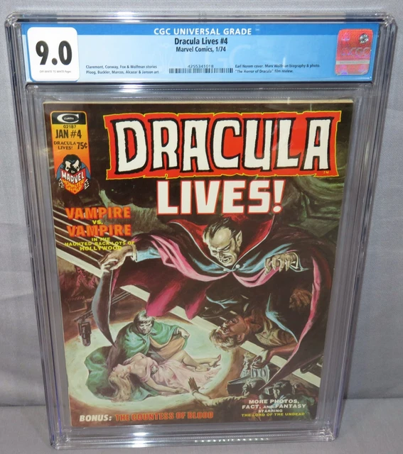 DRACULA LIVES #4  CGC 9.0 VF/NM Marvel Monster Group Comics Horror Magazine 1974