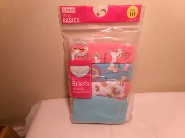 Basics Girls Cotton Briefs  -  5 pack  -  Size 10