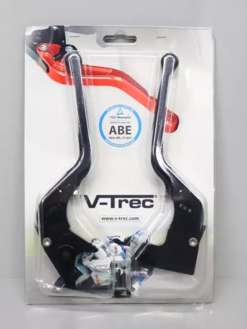 V-Trec ABE KBA 91663 Kupplung Bremshebel-Set für  jedem Motorrad Schwarz