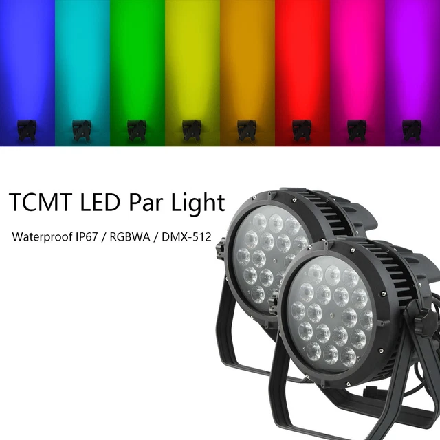 2x Waterproof 270W RGBWA 5in1 LED PAR Lighting DMX Stage Par 64 DJ Par 64 Lights