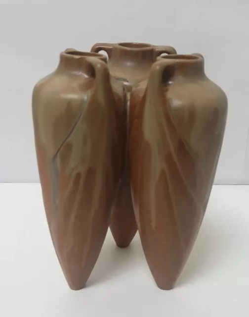 Ancien Petite vase soliflore bouquetiere tripode gres dlg DENBAC Art deco 1900