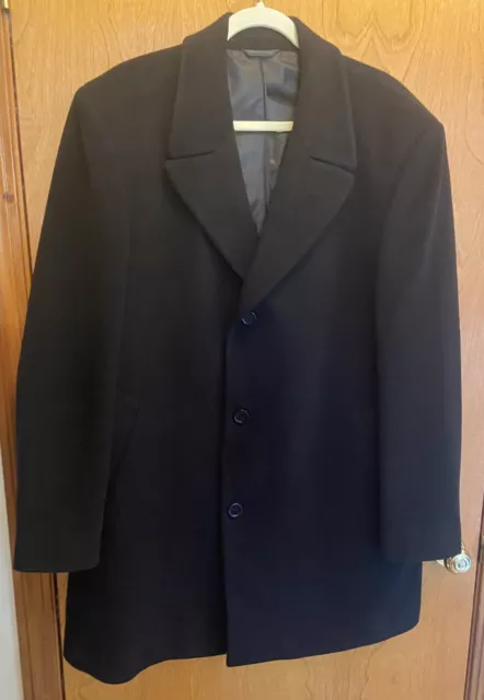 Men's Ralph Lauren Wool Cashmere Blend Pea Coat, Overcoat Sz. Large Vgc