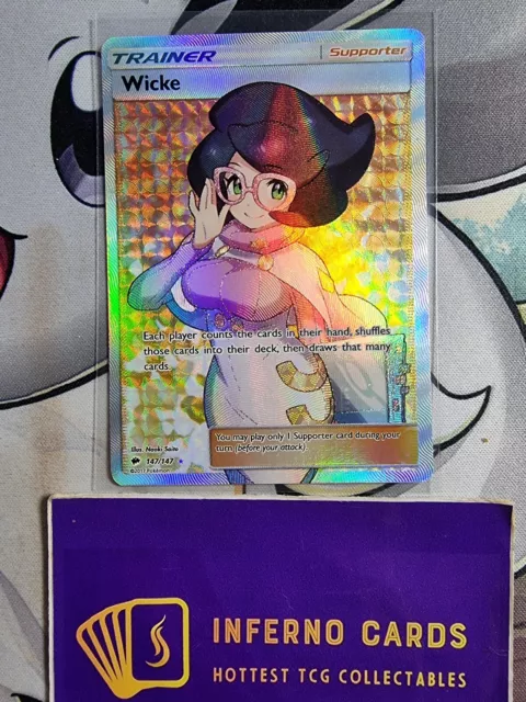 Wicke 147/147 Pokemon Sun & Moon: Burning Shadows Full Art Trainer MINT