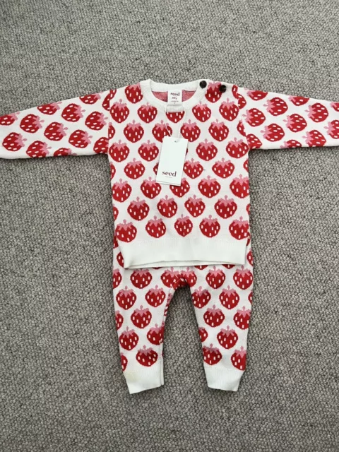 Seed Heritage - Baby Knit Set Strawberries - Size 0 (6-12 Months)