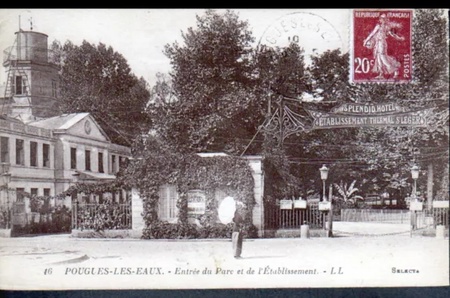 POUGUES-les-EAUX (58) sets THERMAL ST-LEGER, SPLENDID HOTEL, PARK entrance in 1928