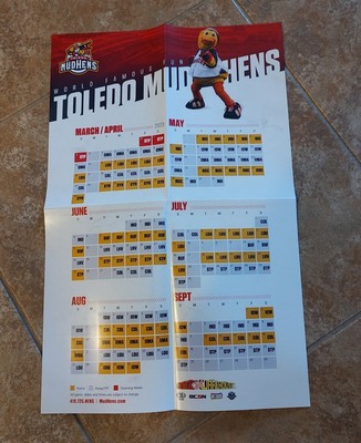 TOLEDO MUDHENS AAA 2023 Schedule Poster 2022-23 Toledo Walleye Schedule