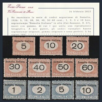 soprastampa capovolta Somalia 1926 cent.50 segnatasse Colonie Italiane 