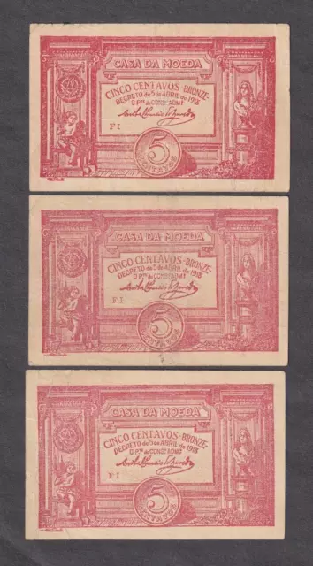 Portugal Casa Moeda 5 Centavos Bronze 1918 World Currency Banknote Lot 3 🌈⭐🌈