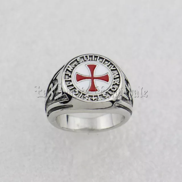 Bague Chevaliere Templier Acier 12