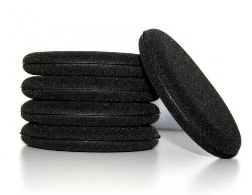5 x Black Car Wax Polish Applicator Pad Large 5" Soft Foam Sponge Pads By Kent